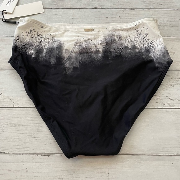 Calvin Klein Women's Printed High Waist Bikini Bottoms Swimsuit Black - Picture 7 of 8